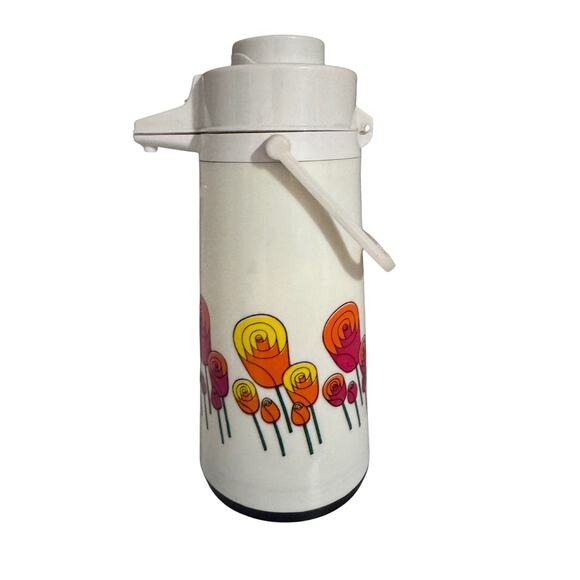Vintage Floral Airpot Thermos Dispenser – Retro 70s - Picture 1 of 9
